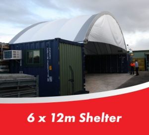 6 x 12 sea container shelter